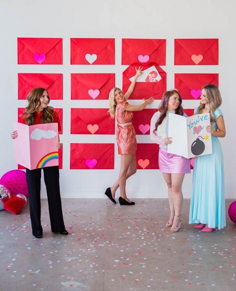 Valentines Day Backdrop, Valentine Photo Backdrop, Valentines Photo Booth, Valentines Day Romantic, Valentines Envelopes, Valentine Backdrop, Photobooth Backdrop, Valentines Party Decor, Dance Decorations