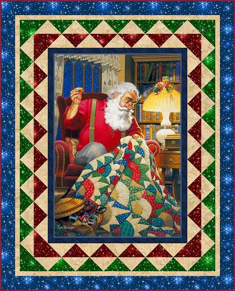 Quilting Santa Panel Quilt, Santa Quilt Panels, Quilt Panel Border Patterns Free, Christmas Quilt Panels Ideas, Santa Panel Quilt Ideas, Quilt Panel Border Ideas Free, Fabric Panel Quilts Free Pattern, Christmas Panel Quilts Ideas Layout Patterns Free, Borders For Panel Quilts