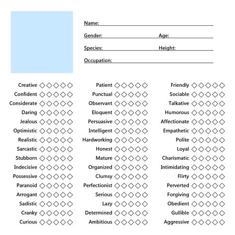 Personality Template, Personality Generator, Character Sheet Writing, Drawing Memes, About Me Template, Oc Template, About Character, Character Sheet Template, Character Personality