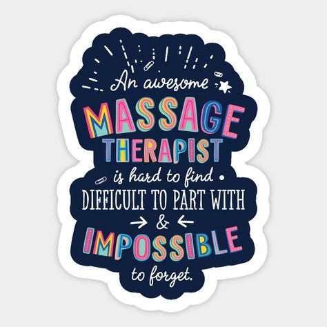 Looking for Massage Therapist gifts? An awesome Massage Therapist is hard to find, difficult to part with and impossible to forget. This beautiful quote will remind any Massage Therapist how much he or she is appreciated. Perfect gift idea for birthday, Christmas, Retirement or saying Thank You! -- Choose from our vast selection of stickers to match with your favorite design to make the perfect customized sticker/decal. Perfect to put on water bottles, laptops, hard hats, and car windows. Everyt Nursing Instructor Gifts, Teacher Assistant Gifts, Nursing Instructor, Massage Therapist Gifts, Spin Instructor, Forgotten Quotes, Dental Assistant Gifts, Swim Instructor, Dance Teacher Gifts