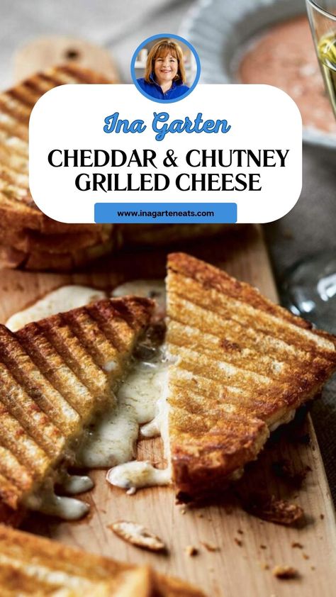 Ina Garten Cheddar & Chutney Grilled Cheese Grilled Cheese Recipe, Ina Garten Recipes, Mango Chutney, Grilled Cheese Recipes, Grilled Sandwich, Delicious Sandwiches, White Cheddar, Cheese Recipe, Grilled Cheese Sandwich