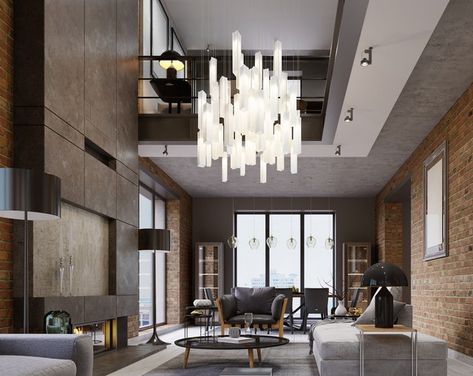 ShimaleLightArt - Etsy UK High Ceiling Living Room, Modern Lighting Chandeliers, Luxury Chandelier, Inspire Me Home Decor, Statement Lighting, Decoration Inspiration, Large Living Room, Glass Chandelier, Lamps Living Room