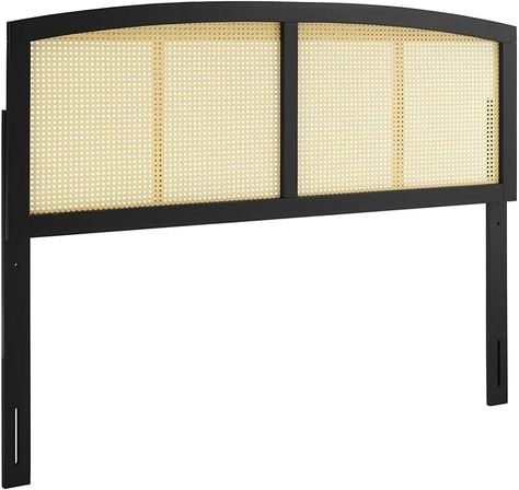 Amazon.com - Modway Halcyon Cane Woven Rattan King Headboard in Black Upholstered Box Springs, Full Size Headboard, Full Headboard, Headboard With Lights, Rattan Headboard, Queen Size Headboard, Black Headboard, King Size Headboard, Queen Headboard