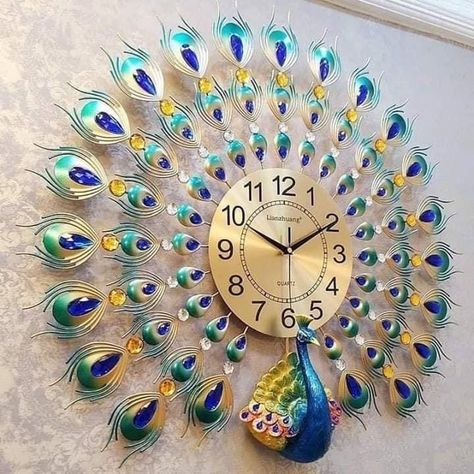 Brick Grill, Giant Wall Clock, Clock Craft, Design Art Nouveau, Peacock Wall Art, Deer Wall Art, Wall Watch, Deer Wall, Wall Clock Design