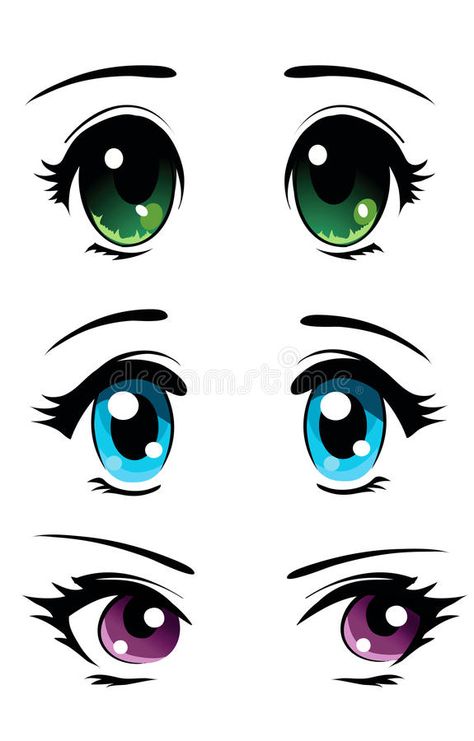 Photo about Set of cartoonish manga eyes. Illustration of anime, eyes, naive - 14608618 Osamu Tezuka, Realistic Eye Drawing, Manga Eyes, Drawing Eyes, Cartoon Eyes, Drawing Faces, Eye Painting, Cartoon Faces, Digital Painting Tutorials