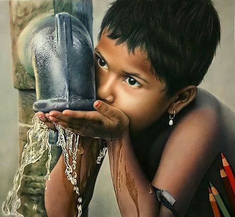 Pencil Colour Painting, Poster Color Painting, Color Pencil Sketch, Colored Pencil Portrait, Realistic Sketch, Hyper Realistic Paintings, Realistic Pencil Drawings, Colored Pencil Artwork, Colour Pencil