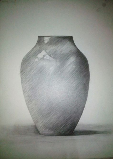 Object Study, Still Life Vase, Vase Drawing, Drawing Steps, Still Life Drawing, Step By Step Drawing, Life Drawing, Art Work, Still Life