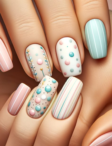 Spring Nails Colors 2024, Spring Nail Art 2024 Short, Easter Nail Designs 2024, Spring 2024 Nail Trends, Nail Long, Pastel Nail Art, Nail Short, Pink Nail Art Designs, Simple Spring Nails