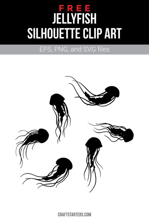 Jellyfish Svg Free, Jellyfish Silhouette, Jellyfish Vector, Ocean Silhouette, Letter J Activities, Art Jellyfish, Alchemy Tattoo, Fish Silhouette, Animal Vector