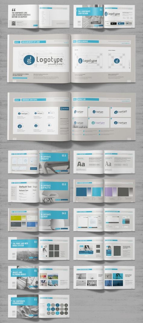 Adobe InDesign brand manual template with blue accents from MrTemplater. Graphic Standard Manual, Instruction Manual Design, Manual Template, Adobe Indesign Templates, Manual Design, Tutorial Drawing, Brand Manual, Indesign Templates, Adobe Creative Cloud