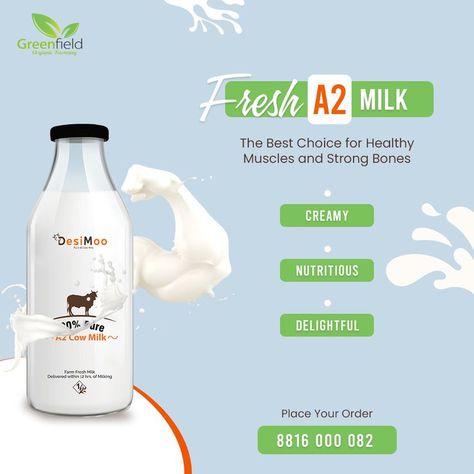 Bones support your body. Support your bones with the boost of Creamy, Nutritious and Delightful A2 Milk. . . #gfofarming #desicowmilk #farmfresh #healthy #protien #doorstepdelivery #indian #indiancow #strongbody #desicowghee #ordernow #healthylifestyle #healthyfood #healthyeathing #gurgaon #gurugram #haryana #india Milk Ads, Milk Advertising, Uht Milk, A2 Milk, Farm Fresh Milk, Milk Brands, Education Poster Design, Contemporary Dance Videos, Cow Ghee