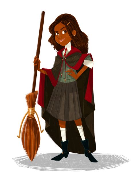 Angelina Johnson Fanart, Harry Potter Character Design, Angelina Johnson, The Weasley Twins, Harry Potter Character, Very Potter Musical, Gryffindor House, Character Design Challenge, Rpg Characters