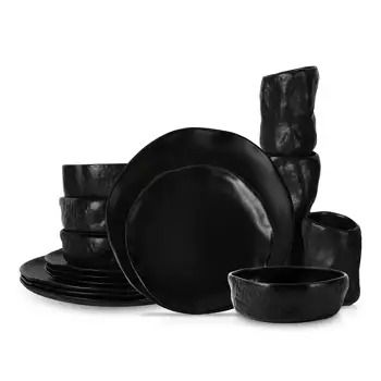 Dinnerware Sets : Page 4 : Target Black Dinnerware Set, Black Dinnerware, Earthy Hues, Stoneware Dinnerware Sets, Stoneware Dishes, Stoneware Dinnerware, Stone Collection, Dish Sets, Understated Elegance