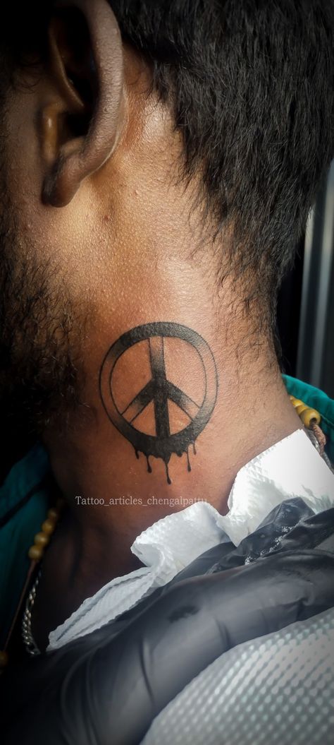 Peace Tattoo For Men, Peace Tattoo, Band Tattoos For Men, Peace Tattoos, Band Tattoo, Name Tattoo, Tattoo Idea, Neck Tattoo, Tattoos For Guys