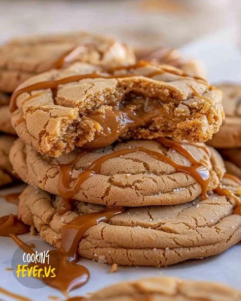 Grandma's recipes Ideas | Crumbl Cookie Butter Lava Cookies | Facebook Better Than Anything Cookies, Cookie Butter Stuffed Cookies, Lava Cookie Recipe, Lava Cake Cookies, Creamy Coconut Shrimp, Lava Cookies, Snacking Cake, Cup Cookie, Cookies Stuffed