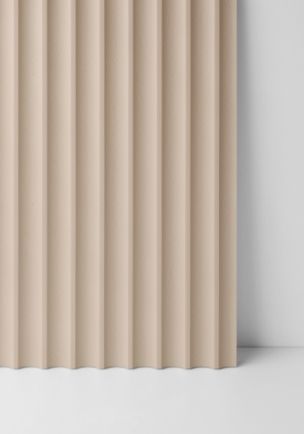 Laminex Panelling, Scalloped Wall Paneling, Laminex Surround, Scallop Wall, Fluted Wall Panel, New Classic Design, Mdf Wall Panels, Laminate Wall, Flat Face