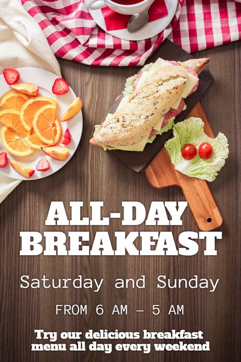 All Day #Breakfast #Poster #Invitation Example Breakfast Menu Design, Breakfast Poster, All Day Breakfast, Custom Flyers, Business Invitation, Breakfast Menu, Breakfast Food, Poster Invitation, Menu Design