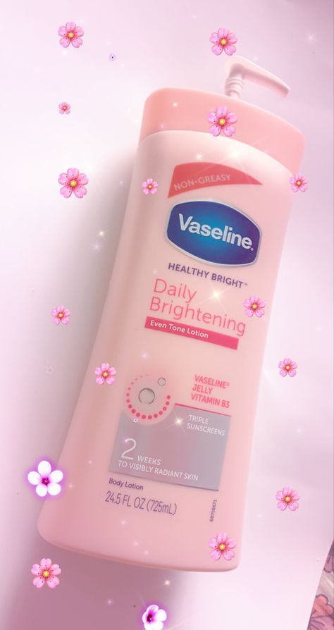 Vaseline Daily Brightening Lotion, Vaseline Daily Brightening, Rose Lotion, Skincare Stuff, Korean Beauty Brands, Pretty Body, Vaseline Jelly, Arab Beauty, Hygiene Products