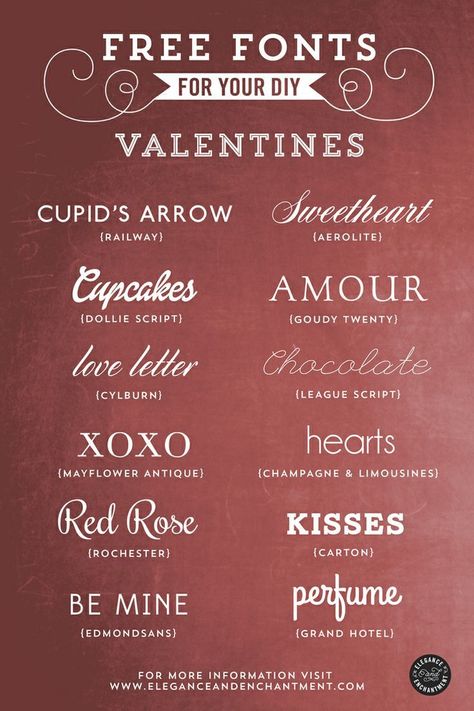 Free Fonts for your DIY Valentines, projects and blogging, from Elegance & Enchantment Logo Moodboard, Valentine Font, Romantic Fonts, Fun Fonts, The Font, Fancy Fonts, Favorite Fonts, Cricut Fonts, Diy Spring