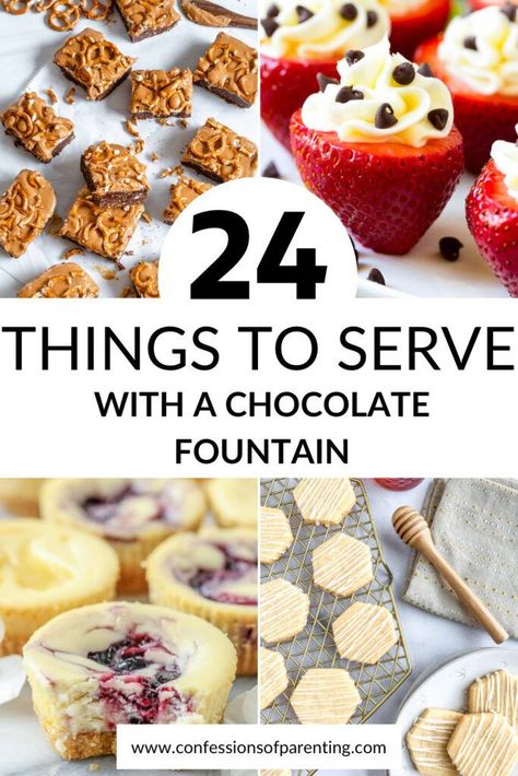 I’ve created a list of 24 AMAZING recipes to serve with chocolate fountains; try them out for your next party! Your guests will love them! Chocolate Fountain, Chocolate Heaven, Amazing Recipes, Sweets Desserts, Wedding Food, Great Ideas, Marshmallows, Easy Desserts, Best Foods