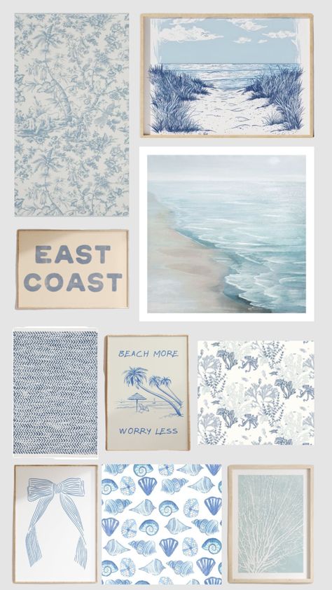 Ocean Room Decor, Beach House Room, Beach Room Decor, Ocean Room, Beachy Room, College Dorm Room Decor, Bedroom Wall Collage, Blue Wall Decor, Dorm Posters