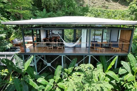 Tiny House Costa Rica, Costa Rica House Plans, Costa Rica Jungle House, Costa Rica Homes Design, Costa Rica House Design, Costa Rica House, Rainforest House, Costa Rica Villa, Houses In Costa Rica