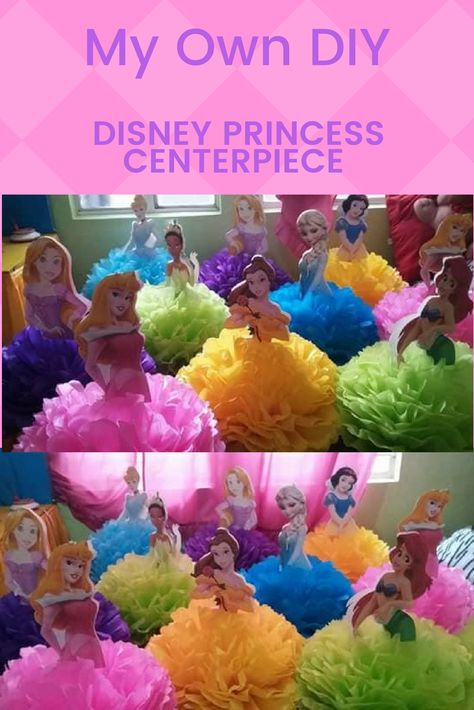 My Own DIY Disney Princess Centerpiece I love making DIY Birthday Ideas. – Shirley Blossoms Disney Princess Party Table Decor, Princess Theme Birthday Party Decoration, Princess Centerpiece Ideas, Disney Princess Centerpiece, Disney Princess Birthday Party Ideas, Disney Princess Centerpieces, Diy Disney Princess, Disney Princess Theme Party, Lila Party