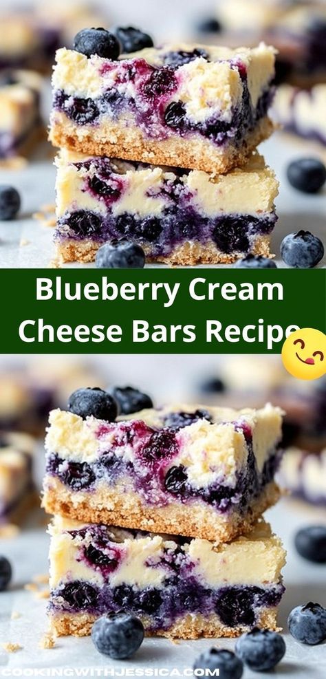 Craving something sweet? Our Blueberry Cream Cheese Bars are an easy dessert recipe that combines rich cream cheese and fresh blueberries. Whip them up in no time for a delicious addition to your next gathering. Blueberry Cream Cheese Bars, Cheese Bars Recipe, Cream Cheese Bars Recipe, Cheese Bars, Blueberry Bars, Cream Cheese Bars, Blueberry Topping, Quick Dessert Recipes, Cheese Bar