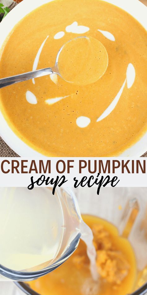 Cream of Pumpkin Soup - DINE DREAM DISCOVER Pumkin Soup, Mccormick Spice, Cream Of Pumpkin Soup, Sausage Stuffing Recipe, Sausage Stuffing, Holiday Traditions Family, Pumpkin Soup Recipe, Holiday Menus, Stuffing Recipes