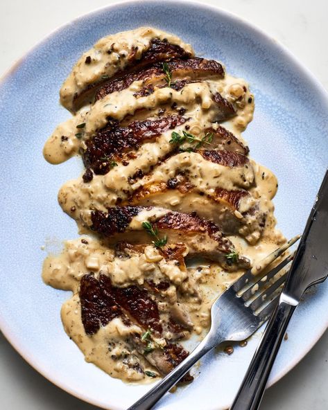 Portobello Steaks Au Poivre Is the Vegetarian Answer to a Fancy Steak Dinner Vegetarian Fancy Recipes, Fancy Vegan Dinner, Fancy Steak Dinner, Fancy Vegetarian Dinner, Portobello Steaks, Portobello Steak, Steak And Mushrooms, Fancy Things, Vegetable Dish