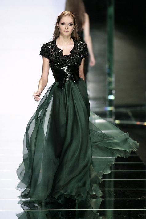 GREEN DRESS Sukienki Maksi, Ellie Saab, Elie Saab Fall, Naeem Khan, Couture Mode, فستان سهرة, Zac Posen, 가을 패션, Rachel Zoe