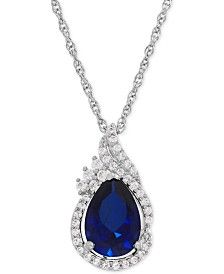 Necklaces - Macy's Sapphire Diamond Pendant, Ruby Necklace Pendant, Pendant Designs, Blue Sapphire Pendant, Beautiful Pendant Necklace, Fall Fashions, Sapphire Pendant, Emerald Necklace, Elegant Pendant