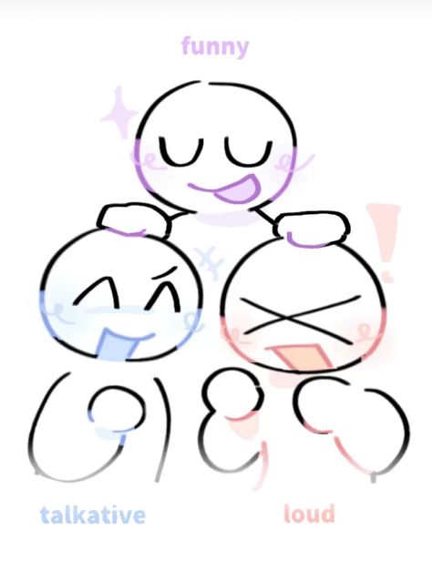 credits to funcake on tt !! @wawa.funcake Trio Dynamics, Funny Charts, Character Tropes, Goofy Drawing, Draw The Squad, Creative Drawing Prompts, Drawing Prompt, Drawing Templates, Funny Drawings