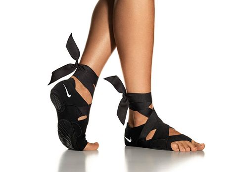 Nike Studio Wrap, the perfect way to enhance a yoga, pilates or barre workout. Keeps feet hygienic. Nike Yoga Shoes, Nike Studio Wrap, Workouts Yoga, Nike Leather, Yoga Shoes, Fitness Programs, Sup Yoga, Wrap Shoes, Almighty God