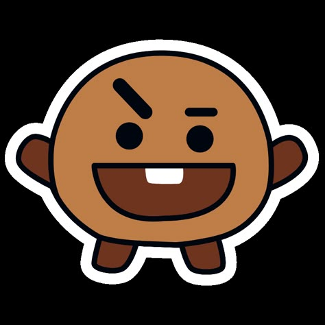 BTS BT21 Shooky Suga Sticker. Suga's BT21 character is a magical cookie named Shooky. Which is the smallest of BT21 characters. Bt21 Characters Names, Bts21 Characters, Bt 21 Stickers, Koya Drawing, Bt21 Names, Bts Characters Bt21, Cookie Bt21, Yoongi Stickers, Bt21 Icon