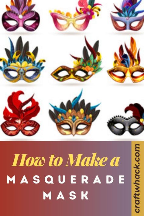 Masquerade masks are so pretty and can so fun to make. You can leave them on display or you can make one for your Holloween costume. Either way, you'll enjoy making these masks. You can even make it a fun family project and then take silly pictures with the kids. Whatever you decide to do, i'm sure you'll have fun doing it. Follow the link for instructions.. #MasqueradeMasks #HolloweenCostume #DIYcraft Diy Masquerade Mask Template, Homemade Masquerade Mask, Mardi Gras Mask Diy, Mascarade Mask Diy, Paper Mache Mask Diy, Masquerade Mask Template, Diy Masquerade Mask, Diy Glasses, Mask Shapes