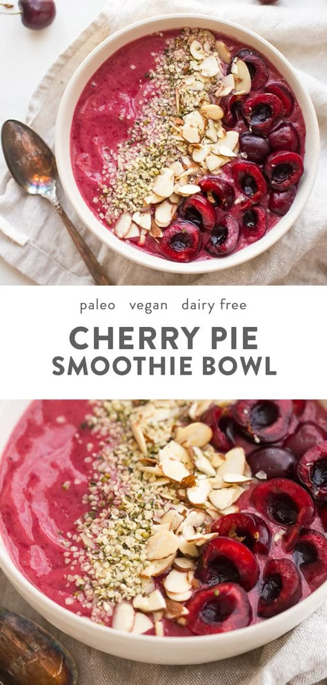 Cherry Smoothie Bowl, Smoothie Bowl Vegan, Paleo Recipies, Smoothies Vegan, Vegan Smoothie Bowl, Breakfast Smoothie Bowl, Seasonal Eating, Cherry Smoothie, Breakfast Goodies