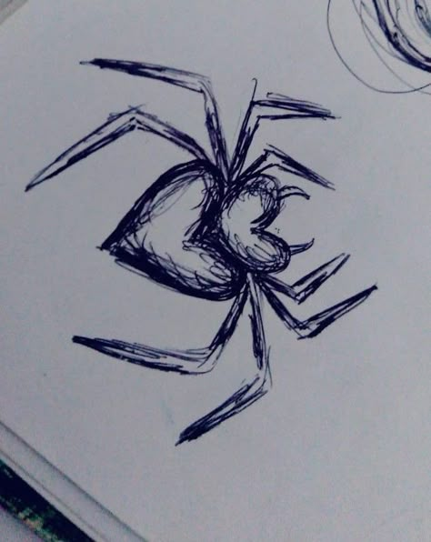 Easy Doodles In School, Naxatebi How To Draw, Spider Heart Drawing, Spiderman Drawings Sketches, Big Drawings Ideas Sketch, Cute Spiderman Drawing, How To Draw A Spider, Drawing Ideas Spider, Spider Art Drawing