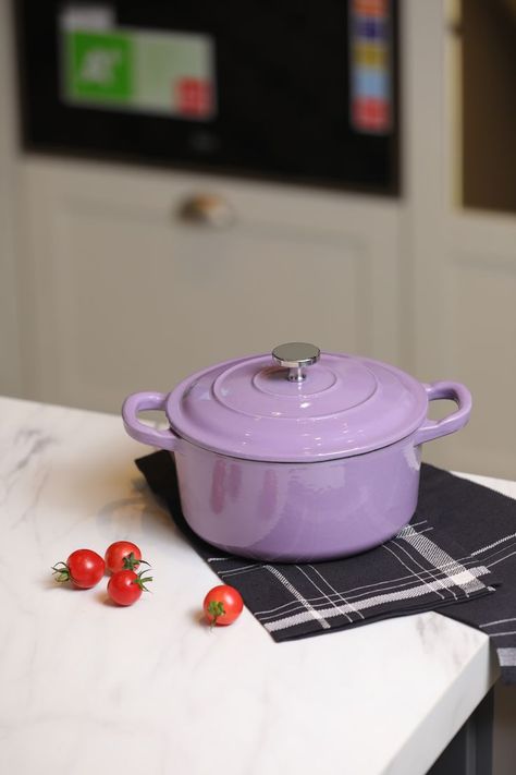 Enameled cast iron pot is a must-have for your kitchen and a great housewarming gift for your friends and family! The braiser is excellent for baking, broiling, sauteing, and braising. The pot is 100% enamel cast iron. Compared to other materials, the braiser pan with lid heats evenly and is slower to heat, which offers great heat retention and will result in less energy being used during cooking. Brighton Townhouse, Paella Pans, Enamel Dutch Oven, Pizza Pans, Kitchen Wares, Cast Iron Pot, Oven Canning, House Aesthetic, Aesthetic Kitchen