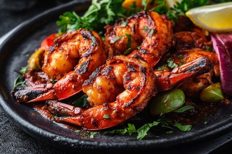 Tiger Prawn Recipe, Tandoori Prawns, King Prawn Recipes, Tandoori Shrimp, Dorm Cooking, Tandoori Recipes, Tiger Prawns, Prawns Recipe, King Prawns