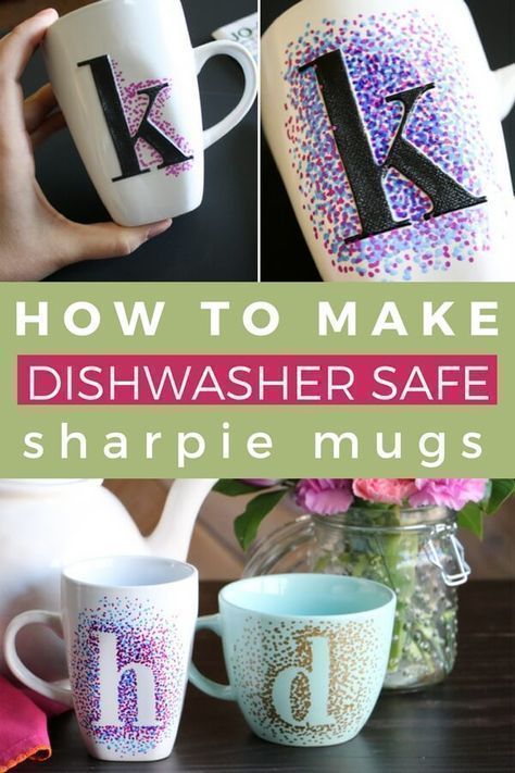 Sharpie Mug Designs, Cute Diy Crafts, Easy Gifts To Make, Sharpie Mugs, Easy Gift Idea, Diy Sharpie Mug, Sharpie Crafts, Sharpie Mug, Diy Sharpie