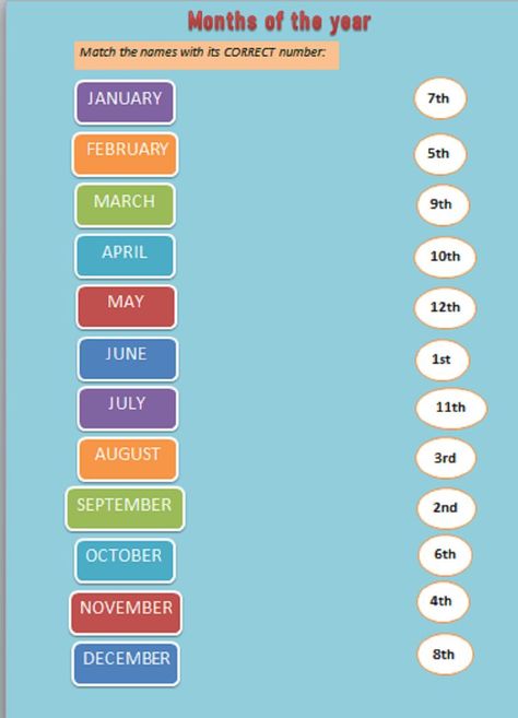 Months Of The Year Worksheet Preschool, Month Of The Year Worksheet, Colors For Each Month, Common English Words, Phonics Sounds Chart, Writing Worksheets Kindergarten, Preschool Prewriting, Vocabulary Ideas, Ivan Cruz