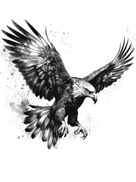 Eagle Sketch Tattoo, Realistic Eagle Tattoo Design, Flying Eagle Tattoo, Eagle Tattoo Design, Eagle Sketch, Bald Eagle Tattoos, Eagle Painting, Flame Tattoos, Mens Shoulder Tattoo