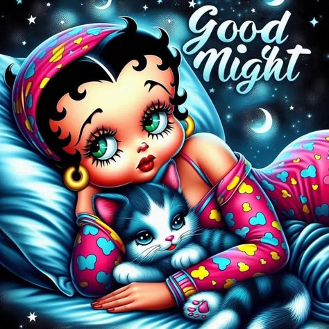 Good Nite, Betty Boop Quotes, Betty Boop Cartoon, Betty Boop Art, Betty Boop Pictures, Merry Christmas Wishes, Backgrounds Phone Wallpapers, Good Night Quotes, Christmas Wishes