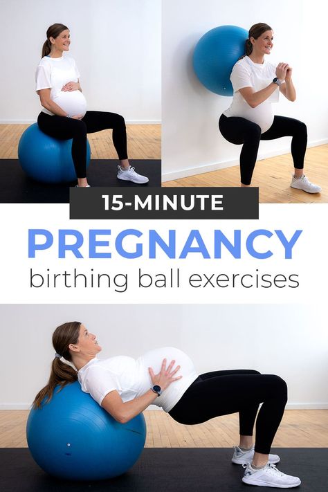 Prenatal Ball Exercises, Prenatal Exercise Ball Workout, Pregnancy Excercise Ball, Pregnant Yoga Ball Exercises, Medicine Ball Workout Pregnant, Birthing Ball Exercises Second Trimester, Pregnancy Exercise Ball Workout, Exercises To Prep For Labor, Third Trimester Ball Stretches