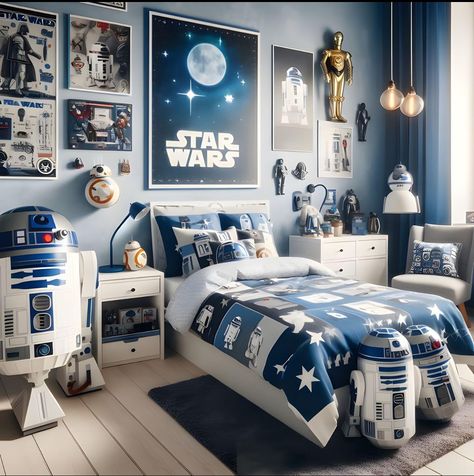 Starwars Bedroom Boys, Kids Star Wars Room, Boys Room Star Wars, Boys Star Wars Bedroom, Lego Star Wars Room, Star Wars Bedroom Boys, Boy Bedroom Design For Kids, Boys Jungle Room, Star Wars Room Ideas