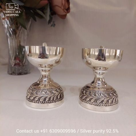 Indian Lamps, Lord Durga, Silver Articles, Emerald Stone Rings, Diya Lamp, Shading Drawing, Pooja Items, Silver Lamp, Antique Necklaces Design