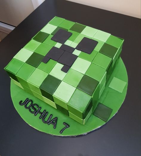 Minecraft Block Cake, Minecraft Dort, Creeper Cake, Minecraft Cakes, Minecraft Birthday Cake, Fab Cakes, 7th Birthday Cakes, Cakes Decorating, Roblox Birthday