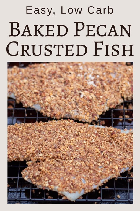 Pecan Crusted Fish Baked, Nut Crusted Fish Recipes, Pecan Crusted Grouper Recipes, Pecan Crusted Walleye Recipe, Pecan Crusted Cod Baked Fish, Pecan Crusted Flounder, Pecan Crusted Cod, Pecan Crusted Snapper, Pecan Crusted Mahi Mahi