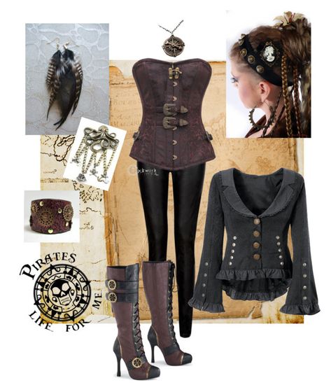 "Steampunk pirate costume." by dressthetiger ❤ liked on Polyvore featuring Pointer, women's clothing, women, female, woman, misses and juniors Pirate Skirts, Steampunk Pirate Costume, Pirate Lady, Outfits For Halloween, Toga Costume, Pirate Costumes, Female Pirate Costume, Steampunk Pirate, Steampunk Halloween